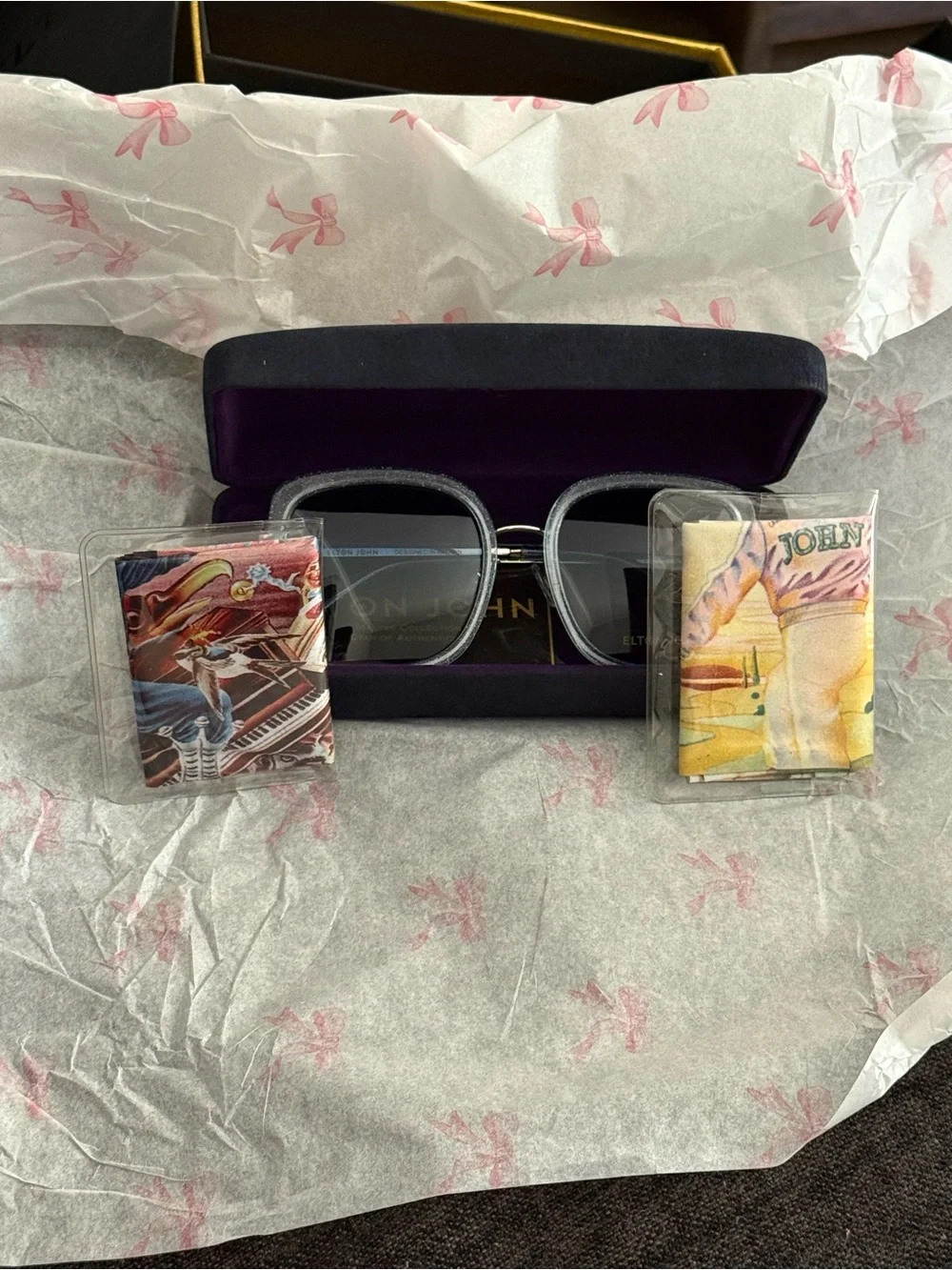 Elton John Blue Square Sunglasses - full inclusion